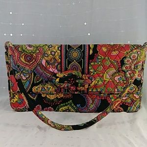 Vera Bradley Black Paisley Clutch/Shoulder Bag
